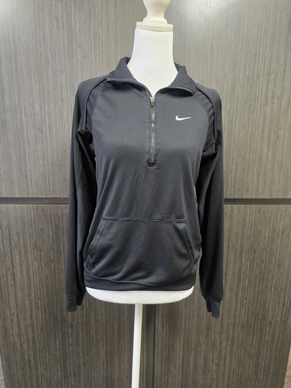 Nike Black Half-Zip Utility Pullover with Kangaroo Pocket